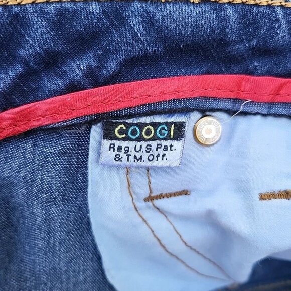 Coogi Women's Dark Wash Gold Embroidered Straight Leg Slim Jeans Sz 5/6 - Picture 9 of 9